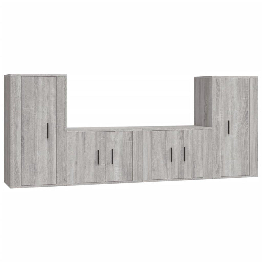 4 Piece TV Cabinet Set Grey Sonoma Engineered Wood