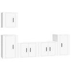 5 Piece TV Cabinet Set White Engineered Wood