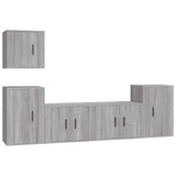 5 Piece TV Cabinet Set Grey Sonoma Engineered Wood - Front View