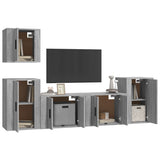 5 Piece TV Cabinet Set Grey Sonoma Engineered Wood - Side View