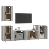 5 Piece TV Cabinet Set Grey Sonoma Engineered Wood - Side View