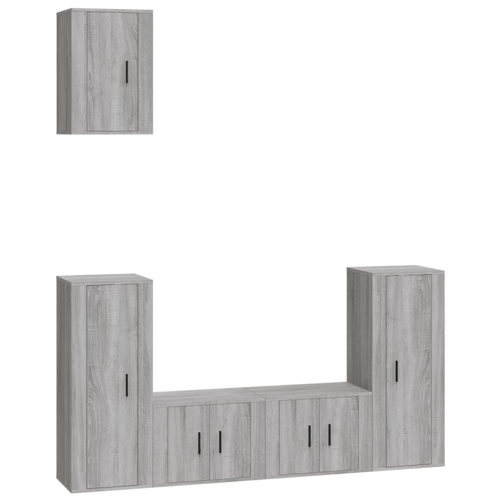 5 Piece TV Cabinet Set Grey Sonoma Engineered Wood
