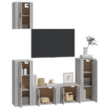 5 Piece TV Cabinet Set Grey Sonoma Engineered Wood - Side View