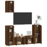 5 Piece TV Cabinet Set Brown Oak Engineered Wood
