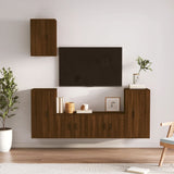 5 Piece TV Cabinet Set Brown Oak Engineered Wood