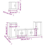 5 Piece TV Cabinet Set Black Engineered Wood