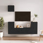 5 Piece TV Cabinet Set Black Engineered Wood