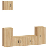 5 Piece TV Cabinet Set Sonoma Oak Engineered Wood - Front View