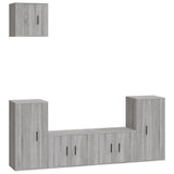 5 Piece TV Cabinet Set Grey Sonoma Engineered Wood - Front View