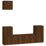 5 Piece TV Cabinet Set Brown Oak Engineered Wood