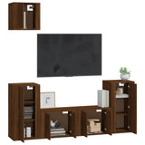 5 Piece TV Cabinet Set Brown Oak Engineered Wood - Side View