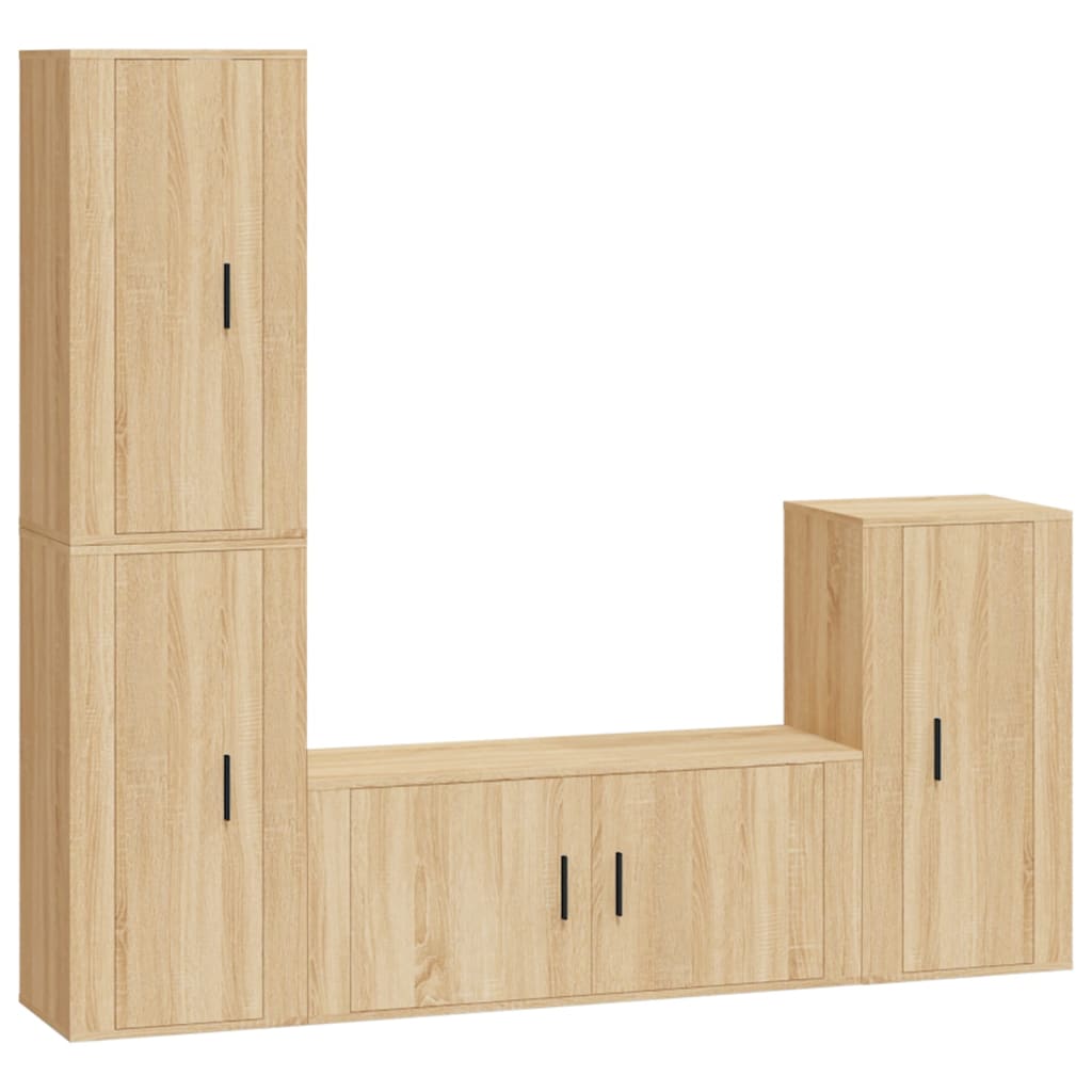 4 Piece TV Cabinet Set Sonoma Oak Engineered Wood
