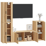 4 Piece TV Cabinet Set Sonoma Oak Engineered Wood - Side View