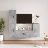 4 Piece TV Cabinet Set Concrete Grey Engineered Wood