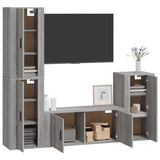 4 Piece TV Cabinet Set Grey Sonoma Engineered Wood - Side View