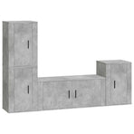 4 Piece TV Cabinet Set Concrete Grey Engineered Wood