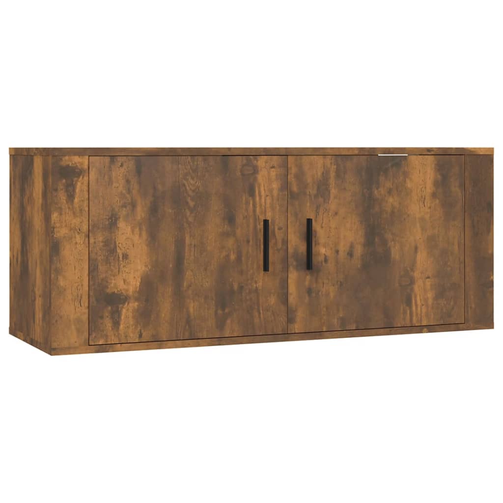 4 Piece TV Cabinet Set Smoked Oak Engineered Wood