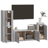4 Piece TV Cabinet Set Grey Sonoma Engineered Wood