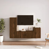 4 Piece TV Cabinet Set Brown Oak Engineered Wood