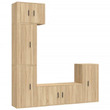 5 Piece TV Cabinet Set Sonoma Oak Engineered Wood - Front View