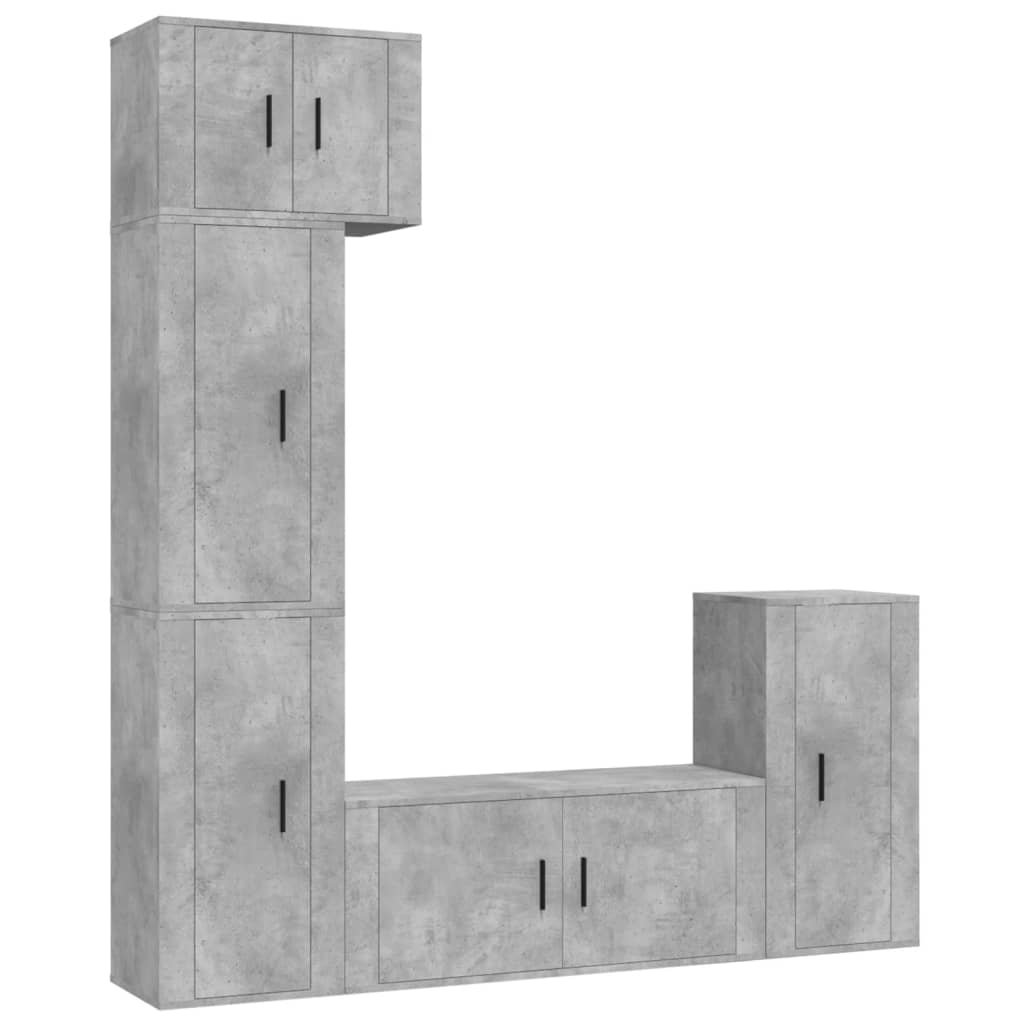 5 Piece TV Cabinet Set Concrete Grey Engineered Wood