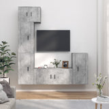 5 Piece TV Cabinet Set Concrete Grey Engineered Wood