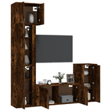 5 Piece TV Cabinet Set Smoked Oak Engineered Wood