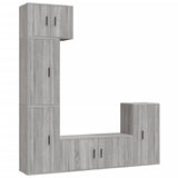 5 Piece TV Cabinet Set Grey Sonoma Engineered Wood - Front View