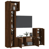 5 Piece TV Cabinet Set Brown Oak Engineered Wood - Side View