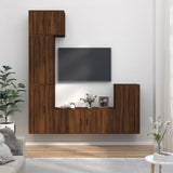 5 Piece TV Cabinet Set Brown Oak Engineered Wood