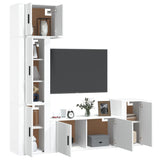 5 Piece TV Cabinet Set White Engineered Wood - Side View