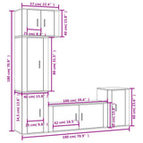 5 Piece TV Cabinet Set Sonoma Oak Engineered Wood