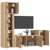 5 Piece TV Cabinet Set Sonoma Oak Engineered Wood