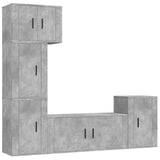 5 Piece TV Cabinet Set Concrete Grey Engineered Wood