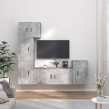 5 Piece TV Cabinet Set Concrete Grey Engineered Wood