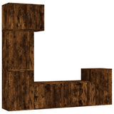 5 Piece TV Cabinet Set Smoked Oak Engineered Wood
