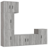 5 Piece TV Cabinet Set Grey Sonoma Engineered Wood - Front View