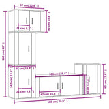 5 Piece TV Cabinet Set Grey Sonoma Engineered Wood