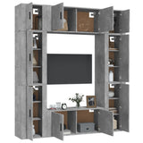 8 Piece TV Cabinet Set Concrete Grey Engineered Wood