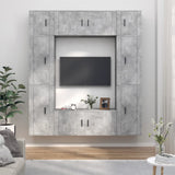 8 Piece TV Cabinet Set Concrete Grey Engineered Wood