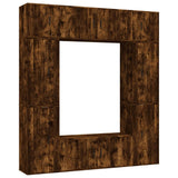 8 Piece TV Cabinet Set Smoked Oak Engineered Wood - Front View