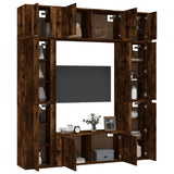 8 Piece TV Cabinet Set Smoked Oak Engineered Wood