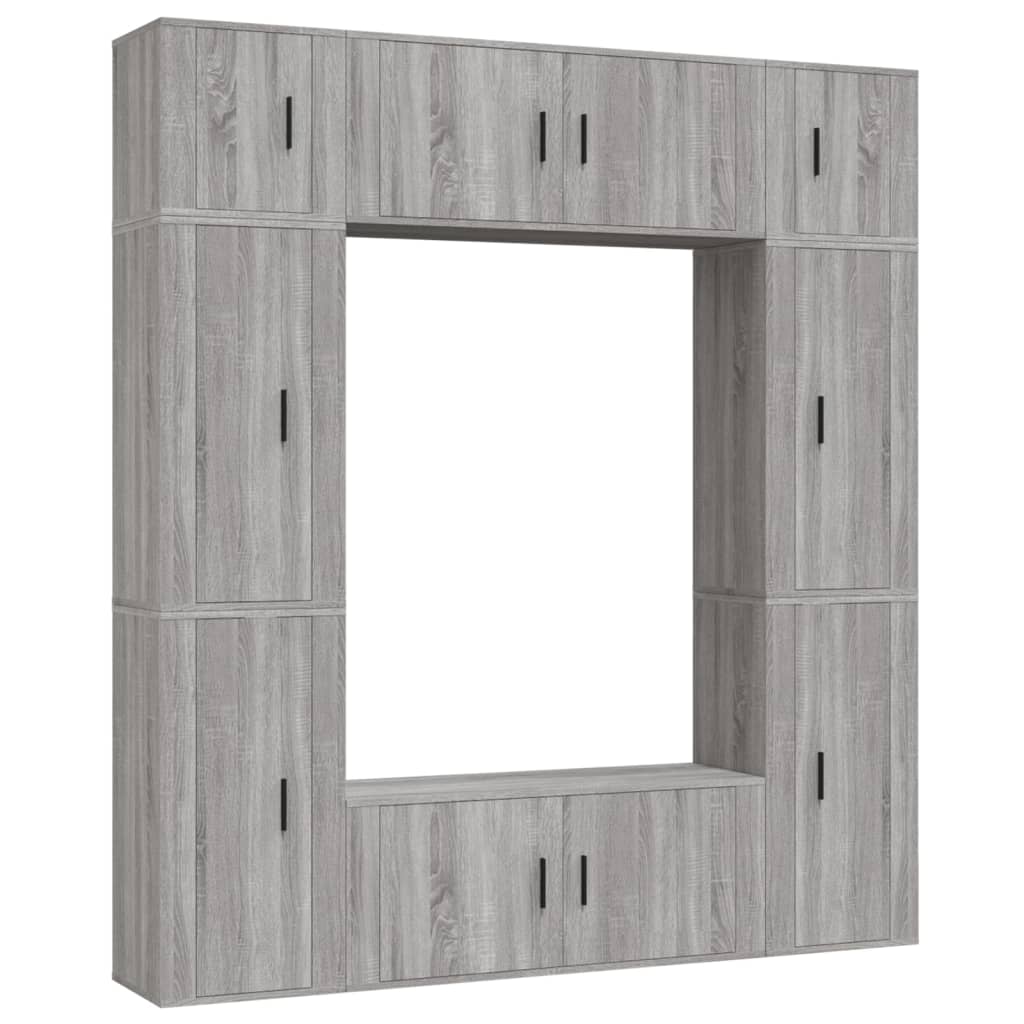 8 Piece TV Cabinet Set Grey Sonoma Engineered Wood