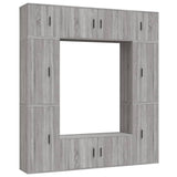 8 Piece TV Cabinet Set Grey Sonoma Engineered Wood