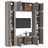 8 Piece TV Cabinet Set Grey Sonoma Engineered Wood