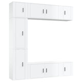 7 Piece TV Cabinet Set High Gloss White Engineered Wood