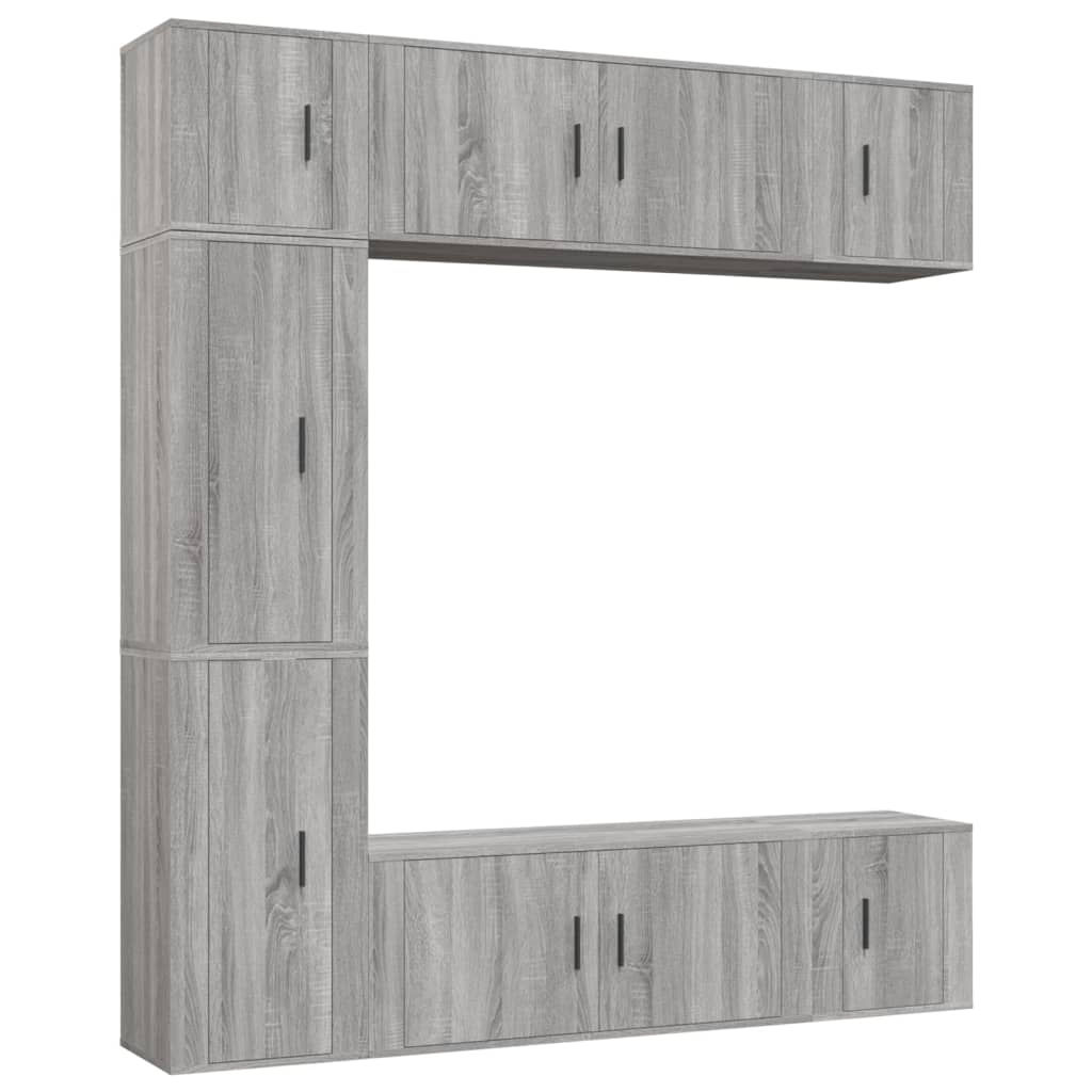 7 Piece TV Cabinet Set Grey Sonoma Engineered Wood