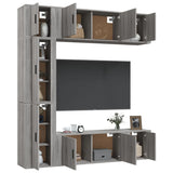 7 Piece TV Cabinet Set Grey Sonoma Engineered Wood