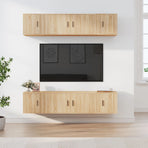 6 Piece TV Cabinet Set Sonoma Oak Engineered Wood
