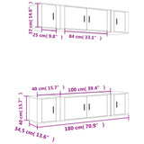 6 Piece TV Cabinet Set Smoked Oak Engineered Wood